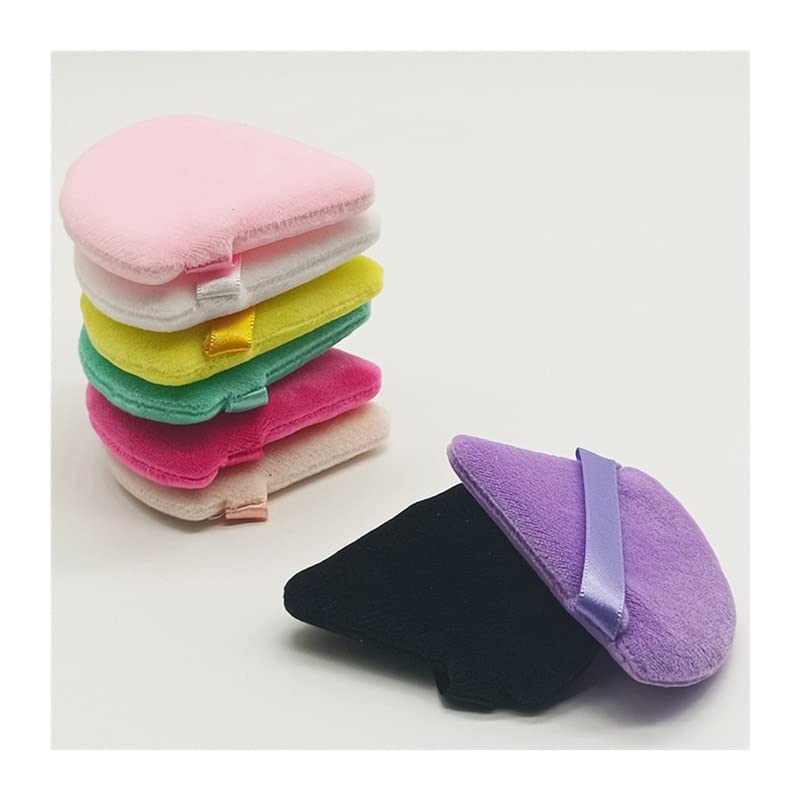 yaoqijie 50 sztuk trójkąt aksamitny puder do pudru mąki do pizzy Mini gąbka do makijażu twarzy kosmetyki zmywalny lekki makijaż puff narzędzia lasting (Color : 50pcs White)