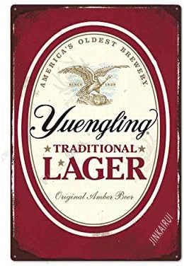 Retro Metal tin Sign Funny Beer Y-ue-ng-li-ng Lager - Plaque Sign For Home Cave Garage bar Wall Decoration Vintage Metal Sign 8 x 12 inch