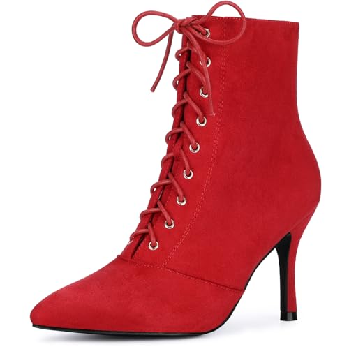 Bottines à talons aiguilles Allegra K avec lacets et fermeture éclair