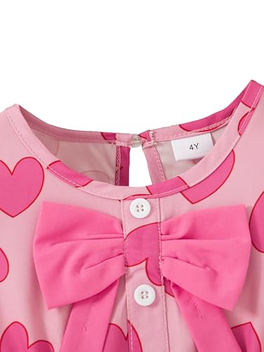 Little Girl Summer Dress 2025 Puff Sleeve Girls Casaul Printed A-line Bow Sundress4