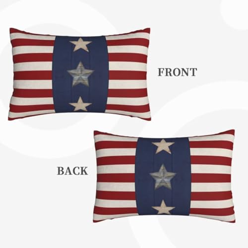 BETGINY 4th of July Pillow Covers 12x20 Set of 2, American Flag Stars and Stripes Freedom Throw Pillow Covers Linen Farmhouse Liberty Patriotic Independence Day for Couch Sofa Home Outdoor Decor by BETGINY - Used condition - Image 4