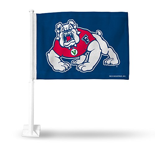 Rico Industries NCAA Fresno State Bulldogs - Blue Car Flag with included Pole