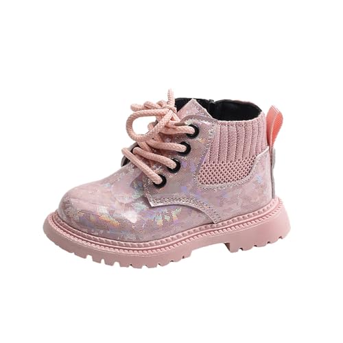 Toddler Girl Boots Bright Color Lace Up Cute Ankle Kids Boots Fall Winter Outdoor Non Slip Short Boots