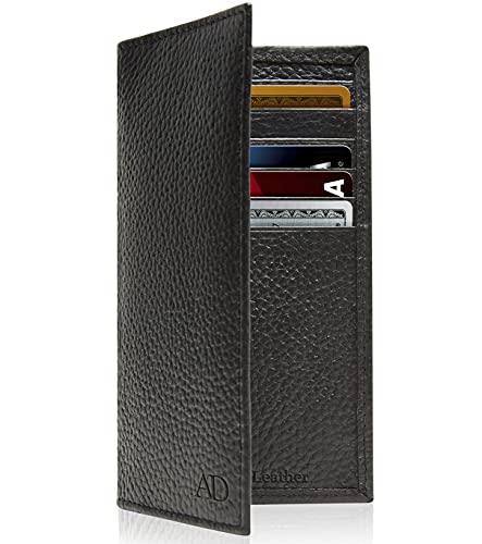 Genuine Leather Checkbook Cover For Women & Men - Checkbook Holder Check Book Covers For Duplicate Checks Card Wallet RFID