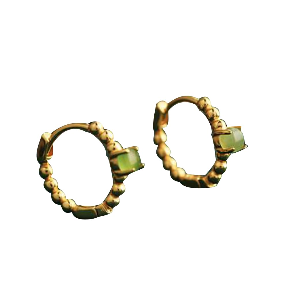 Boucles d'oreilles Jade Naturel anti-allergie en argent S925 pour oreilles sensibles