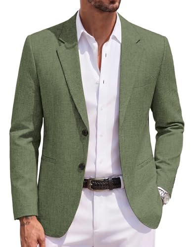 COOFANDY Mens Blazer Casual Sport Coats Regular Fit Lightweight Suit Jacket(Dark Green,L)