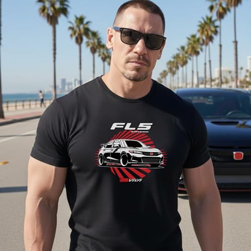 Wrofee FL5 Inspired JDM Performance Hatchback Car T-Shirt – Japanese Motorsport Track Focused Street Racing Graphic Tee - Image 4