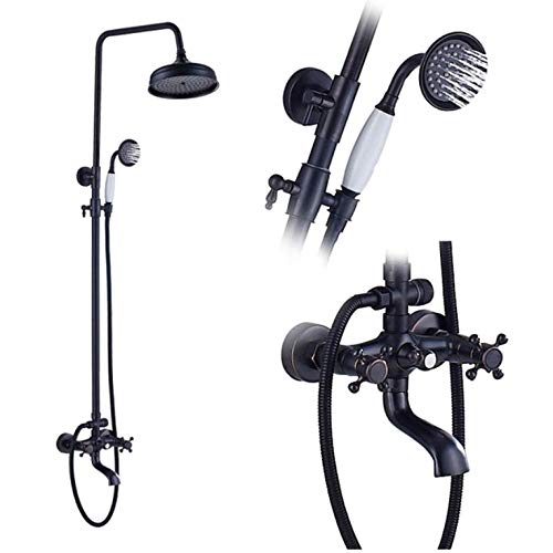 Robinet de section de douche encastrable noir avec mitigeur de baignoire