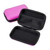 Mini Charger Organizer Case, Travel Cord Storage Bag with Zipper, Portable Cable Organizer for Electronics – 1Pack Rose Red