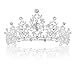 Delleu Hochzeit Tiara Kristall Strasssteine ​​Tiara Krone Kamm Festzug Prinzessin Silber Krone