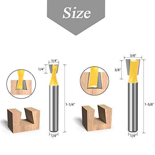 Mesee 6-Piece Dovetail Router Bit Set