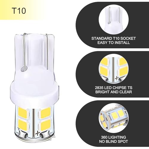 Kit de 24 luces LED interiores para coche T10 y Festoon miniatura 3