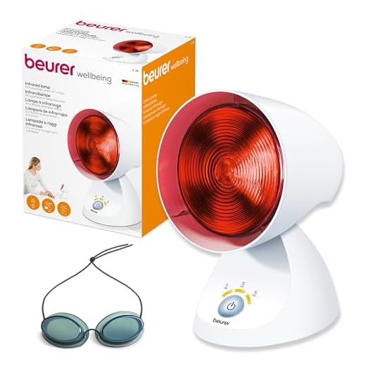 Beurer IL 35 Infrarotlampe,wohltuendes und wärmendes Infrarotlicht mit 3-stufigem Timer,5 Neigungswinkeln zur Steigerung, Lockerung von Muskeln und Linderung von Verspannungen, 1 Stück (1er Pack),Weiß