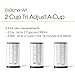 KitchenArt 2 Cup Tri Adjust A-Cup, Easy Pour Measuring Cup, 3.25x3.25x6