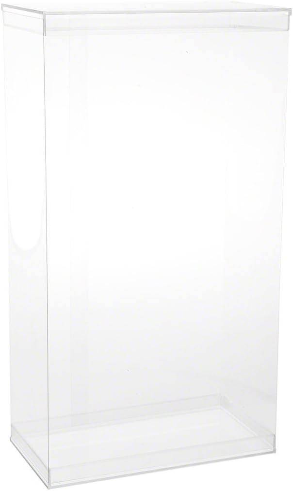 Deluxe Clear Folding Display Case with Acrylic Top and Base for 15-16 inch Dolls or Action Figures, 9.5" W x 5" D x 17" H, Pack of 2