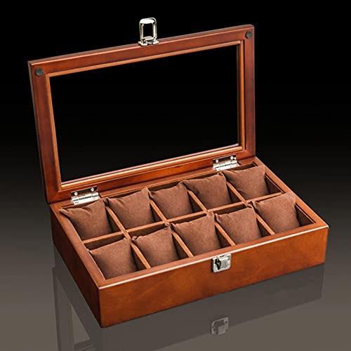 Boîte de montres en bois de style café élégant avec 10 emplacements de rangement