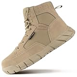 FREE SOLDIER Waterproof Hiking Work Boots Men's Tactical Boots 6 Inches Lightweight Military Boots Breathable Desert Boots (Tan, 7)