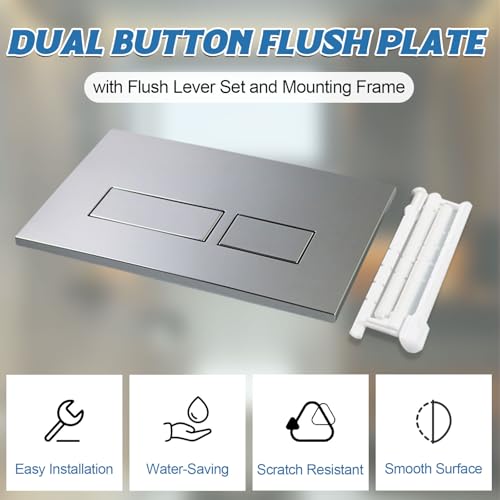 WC Drückerplatte, kompatibel mit Geberit Sigma, UP300 & UP320 Serien Betätigungsplatten, Doppelspülung ausgestattet mit Spülhebel-Set und Einbaurahmen Doppelbetätigungsplatte WC Spülkasten Ersatzteile