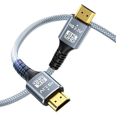 Paloxy 8K 10K 4K HDMI Cable 48Gbps 10FT/3M, Certified Ultra High Speed HDMI Cable Braided Cord-4K@120Hz 8K@60Hz, DTS:X, HDCP 2.2 & 2.3, HDR 10 Compatible for Roku TV/PS5/HDTV/Blu-ray (1)