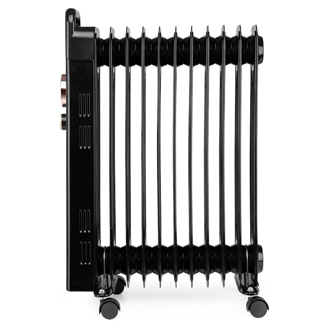 Radiador de aceite 11 elementos 2500W RUN2500, Termostato regulable, negro