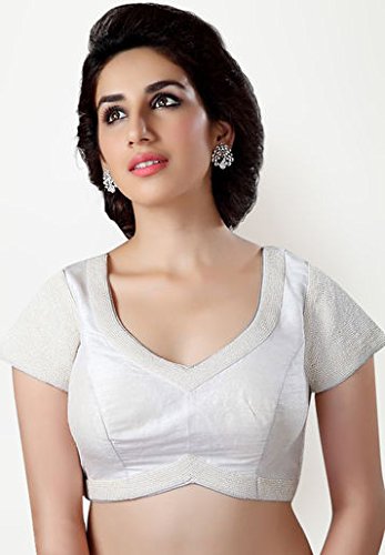 Buy White Plain Tissue Blouse Fabric 
