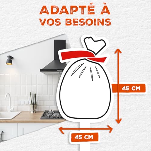 ALFAPAC Sacs Poubelle à Lien Large Ultra Résistant 74% Recyclé et 15% Végétal Fabrication Française 20 x - vue 4