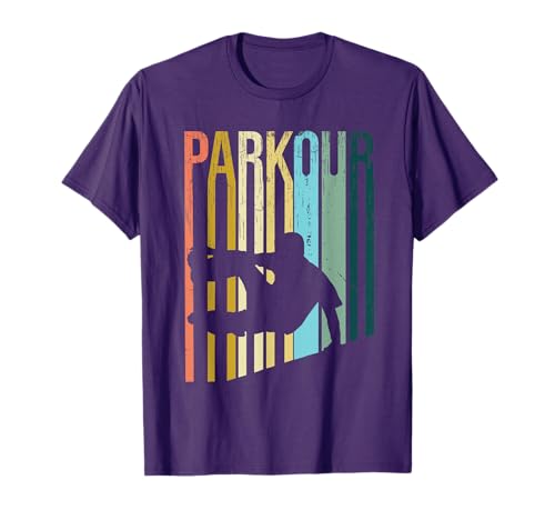 Vintage Distressed Style Parkour Silhouette T-Shirt