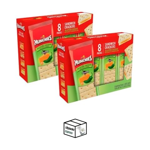 Munchies Sandwich Crackers | 2 Packs | 11.04 oz | 96 total individual crackers | Bundled by Lilypacks Express (Jalapeno Cheddar) Cover