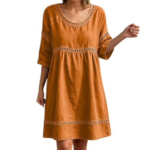 Robe d'été en lin pour femme en textile noble de coton premium
