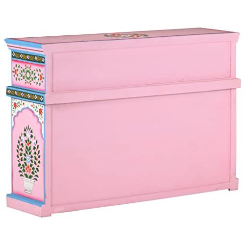 Cumyzo Hand-Painted Sideboard Multicolor 43.3"X11.8"X29.9" Solid Mango Wood Multicolour 33Kg/72.6Ib #TOP2