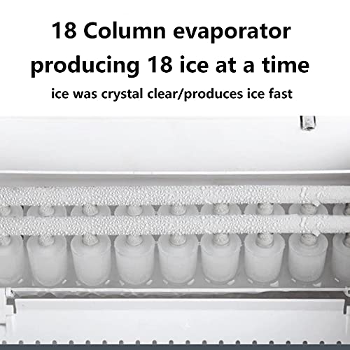 Máquina fabricadora de hielo de auto-limpieza para encimera, 18 cubos en 8 minutos, portátil y compacta, con cucharón y canasta para hielo, acero inoxidable, ideal para hogar/cocina/oficina/bar, color plata miniatura 2