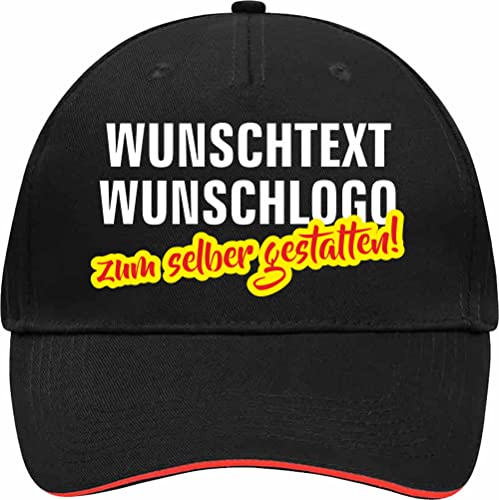 Fassbender-Druck - Basecap mit Wunschtext/Cap mit Wunschname zum Beschriften/Baseballcap mit Name BZW. Text nach Wunsch oder Logo Bedruckt/Cappy mit Aufdruck zum selber Anpassen