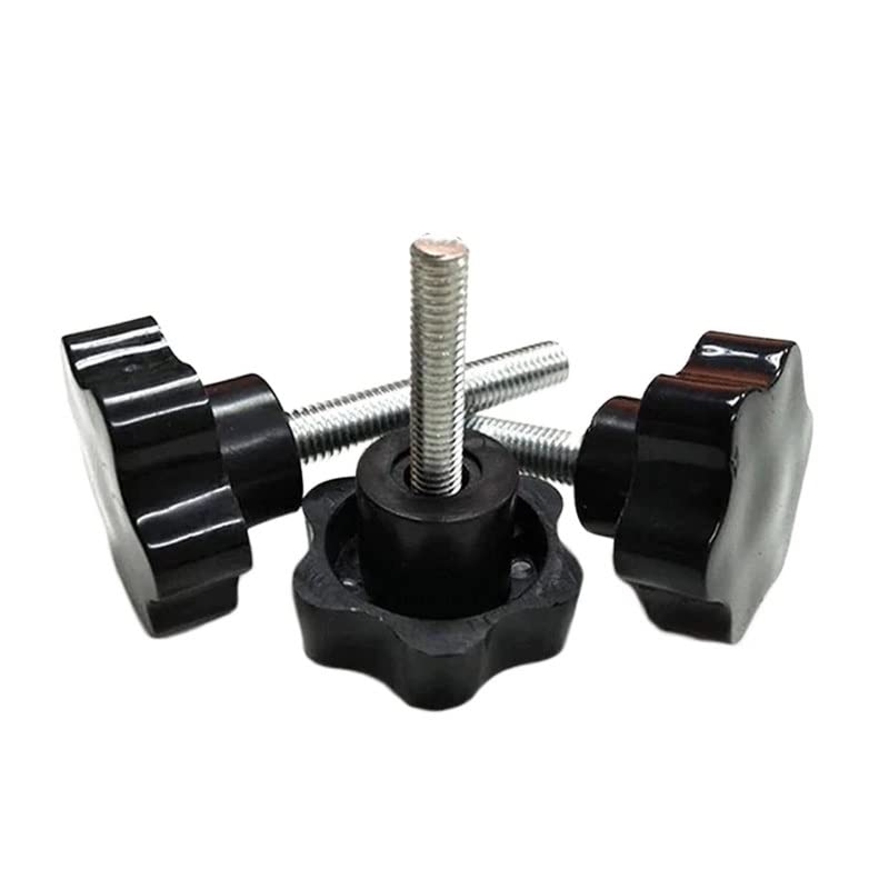 10 Uds M4 M5 M6 M8 M10 M12 304 Perilla de mano de acero inoxidable tornillos de cabeza en forma de estrella de plástico tornillo de máquina con mango de pulgar de sujeción de rosca(100mm,M12 (Head 48m