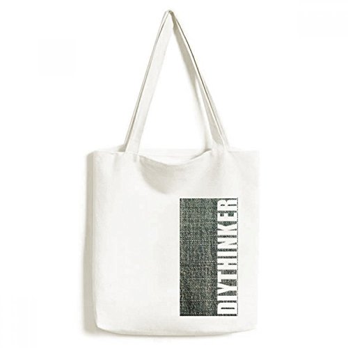 Sac à main en jean denim pour les courses et loisirs - Grand cabas lavable DIYthinker doublé