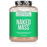 NAKED Vegan Mass - Chocolate Peanut Butter - 1,290 Calories, Nothing Artificial, All Natural Chocolate PB Weight Gainer Protein Powder, Non-GMO, Soy & Gluten Free - 8LB Bulk - 11 Servings