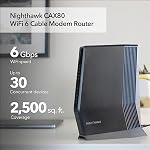 NETGEAR Nighthawk Cable Modem and WiFi 6 Router Combo (CAX80) - Compatible with All Major Cable Providers incl. Xfinity, Spectrum, Cox - Cable Plans up to 6Gbps - AX6000 WiFi 6 Speed - DOCSIS 3.1 - Image 2