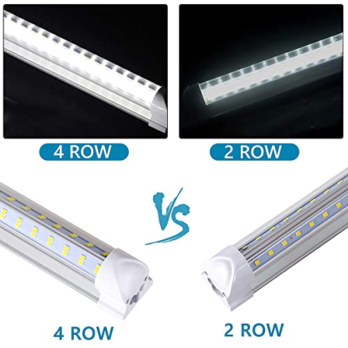 (10-Pack) 8Ft Led Shop Light Fixture, V Shape 100W 14500Lm 5000K ( Daylight White),8 Foot , 96'' T8 Integrated Led Tube, Linkable Led Bulbs For Garage, Warehouse, Plug And Play, Clear Lens #TOP1