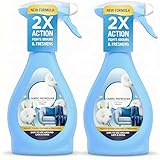 Febreze Cotton Fresh Fabric Refresher Spray 385ml x2 – Odour Eliminating Fabric Freshener with 2X Action, Long-Lasting Cotton Fresh Scent up to 24h, Ideal for Sofas Curtains Carpets Clothes & Pet Home