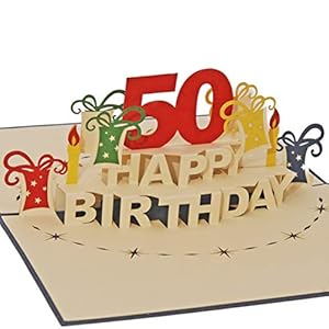 Favour Pop Up® – 3D Glückwunschkarte zum runden 50. Geburtstag. Ein filigranes Kunstwerk, das sich beim Öffnen als…