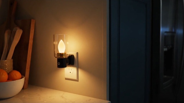 Image of L LOHAS LED Candle Night Light, Flameless Candle Nightlight Plug in | 350Rotating Dusk to Dawn Sensor Dimmable Night Light, Vintage Decorative Night Lights for Hallway Bathroom, 2 Pack