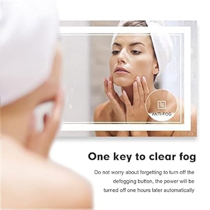 Image of LED Bathroom Mirror | Front 3-Color Light & Warm Back Glow | Dimmable, Defogger, Memory Function | Modern Vanity Wall Mirror (60x90 cm)