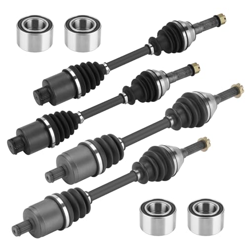 Image of Front Rear Left and Right CV Axle shaft & Wheel Bearing Set for Polaris Sportsman 400 450 500 800 HO /EFI 2007 2008 2009 2010 2011 2012, Replace for 1332881 1332656 1332935 - Full Set