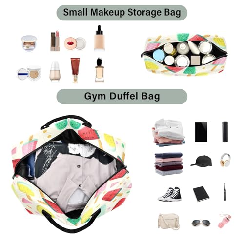 ​​Large Foldable Travel Duffel Bag, Waterproof Gym Bag for Men & Women, Carry-On Luggage Weekender Overnight Bag, Colorful Popsicles4