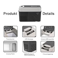 Alpicool Kompressor Kühlbox Auto 15L, 12/24V DC 100-240V AC Tragbare Kompressor-Kühler, geräuscharm, mit APP-Steuerung, -20℃~20℃, Tragbarer Kühlschrank für Camping, Wohnmobil, Reisen – Ansicht 2