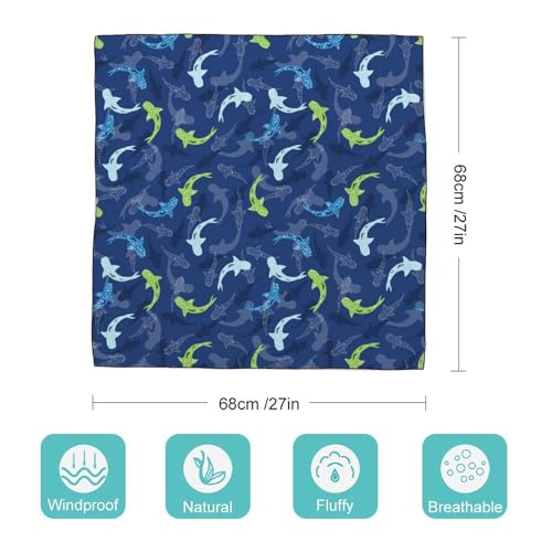 Whale Shark Large Square Head Scarves Silk Scarf for Women Wrap Neck Scarf Lightweight Bandana2