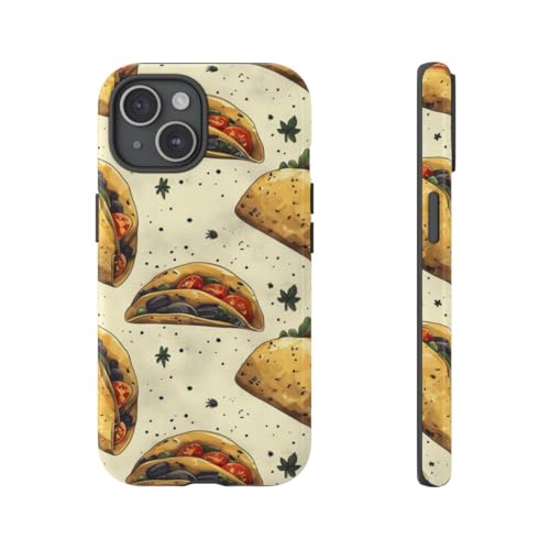 Coque iPhone 15 taco aux herbes rigide et brillante pour protection au quotidien