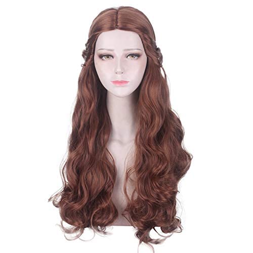 65CM Beauty and the Beast Princess Belle Cosplay Wig Women Brown Long Wavy Hair Halloween Party Role Play Costume Wigs