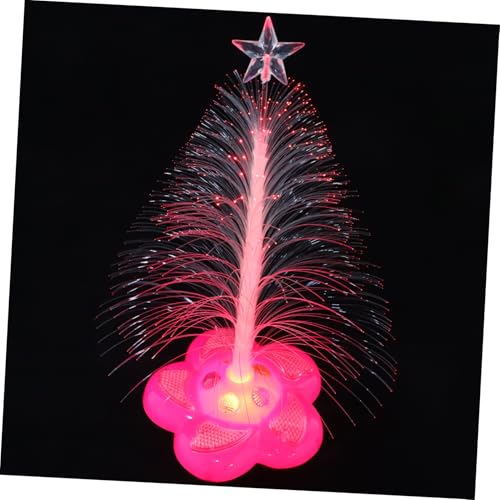 Yardenfun Colorful Fiber Optic Christmas Tree Night Light Sparkling LED Decoration for Home Parties and Weddings No Battery Required Creates Romantic Atmosphere Present