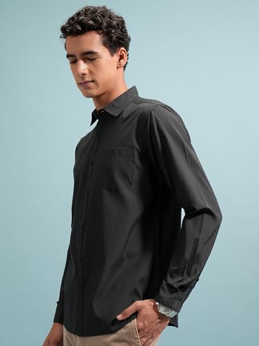 Image of Highlander Men's Slim Fit Shirts | Solid | Long Sleeves | Spread Collar | Formal Shirts | Men Shirts