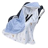 Multifunktionale Babydecken: Die einschlagdecke ist hauptsächlich für Autositze konzipiert, kann aber auch als kuschelige Decke zum Einschlafen oder als Tagesdecke im Kinderwagen verwendet werden. Sie können es in den Urlaub oder auf Reisen mitnehmen oder es zu Hause lassen und es zum Einwickeln Ihres Babys in ein Kinderbett verwenden.